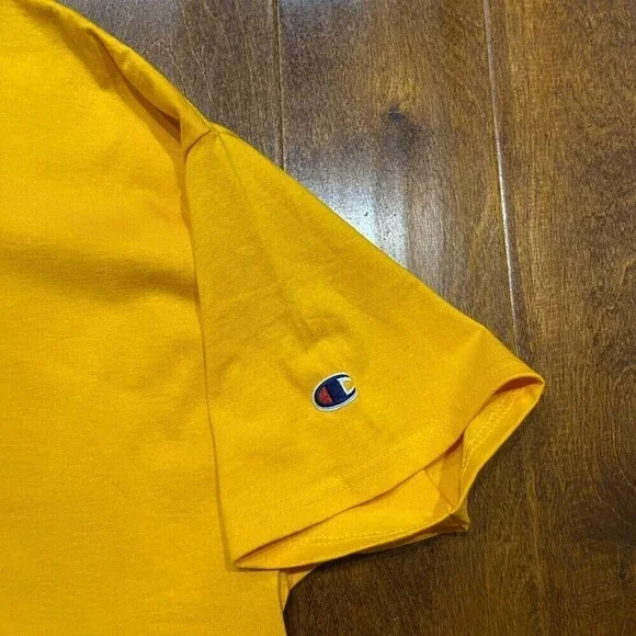 Civil Regime x Champion Embroidered Mustard Yellow T-Shirt Men's Size Large - Picture 4 of 8
